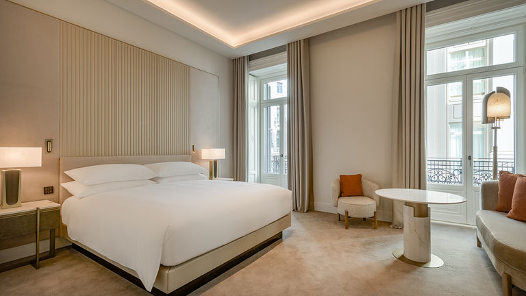 A Premium Deluxe room, featuring a balcony, is just one category within the property’s 139 rooms and suites across seven floors.