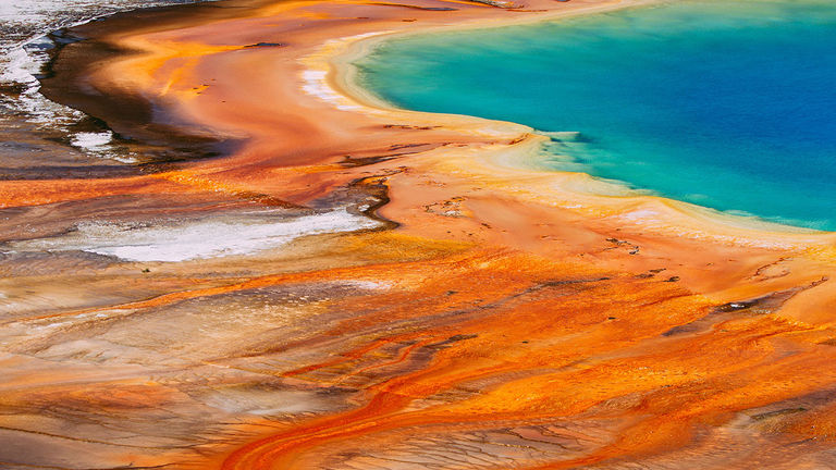 A view of Yellowstone’s Grand Prismatic Spring