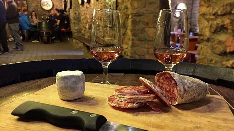 At The Clochemerle Cave, visitors can taste wines while munching on charcuterie and cheese. // © 2017 Creative Commons user weekendwayfarers