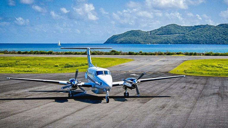 Bequia Beach Hotel offers its own flight service.