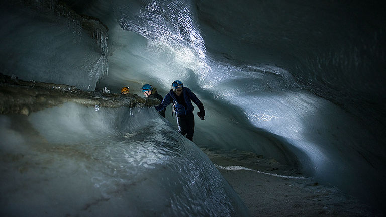 Clients can tour an ice cave.