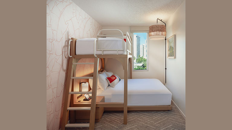 Guestrooms with bunk beds are ideal for families.