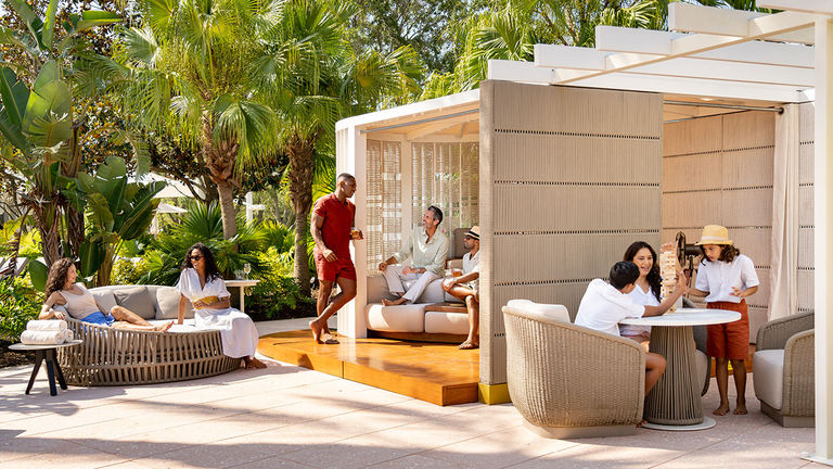 Guests at The Ritz-Carlton can relax in a fully stocked pool cabana.