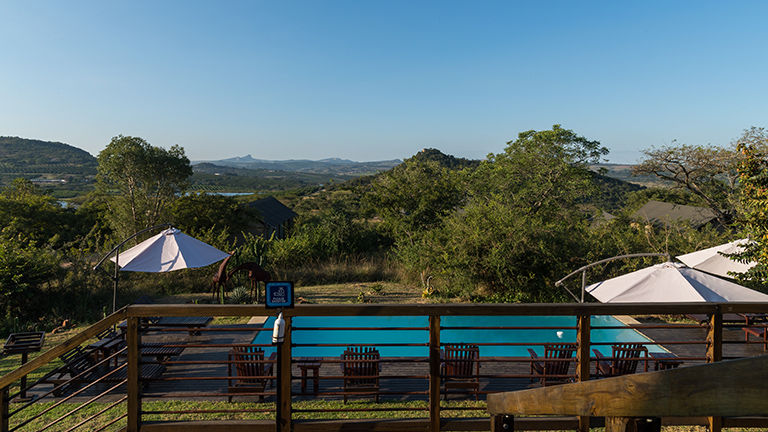 Guests can take a dip in the lodge’s pool.