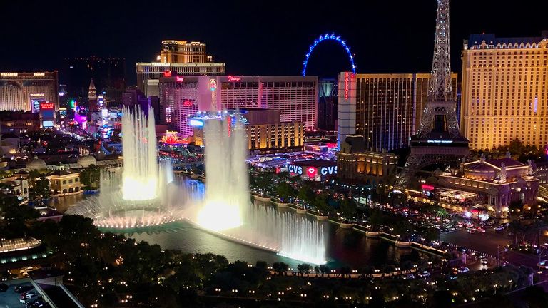 Guests of The Cosmo have a prime view of the Fountains of Bellagio.