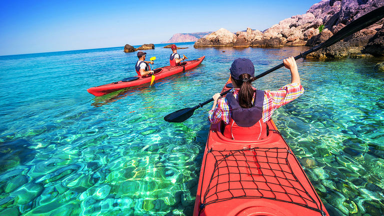 Kayaking is a popular activity offered on some expeditions.