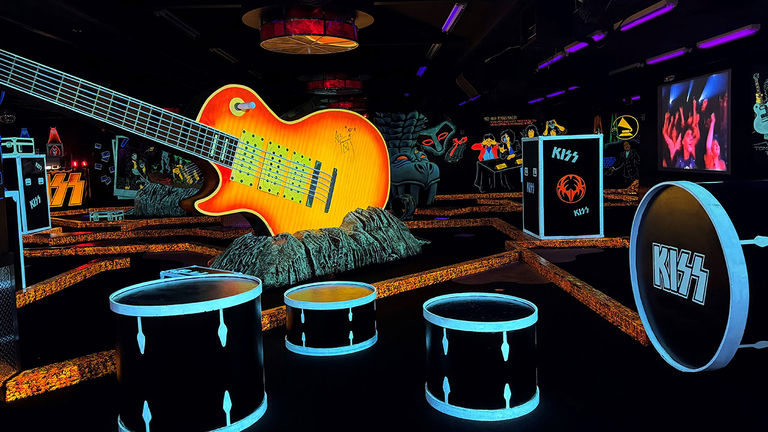 KISS World Mini Golf offers glow-in-the-dark games.