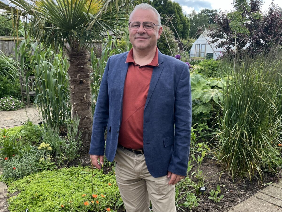 Trustee Mark Mitchell at Garden Organic's Demonstration Garden