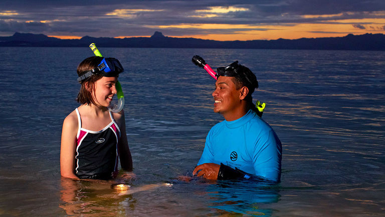 Moonlit snorkeling excursions are available at Jean-Michel Cousteau Resort.