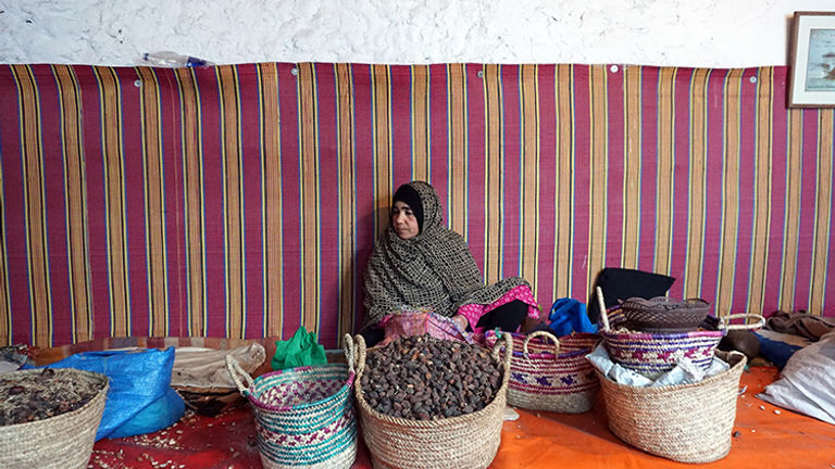 Moroccan women offer insight into the process of making argan oil.  // © 2018 Valerie Chen