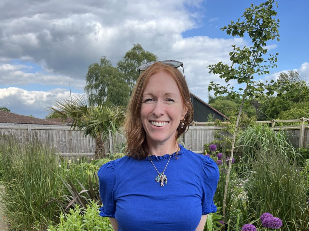 Trustee Nicola Hope at Garden Organic's Organic Demonstration Garden