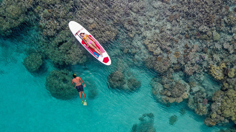 Non-motorized water sports are part of the rate at Vomo Island Fiji.