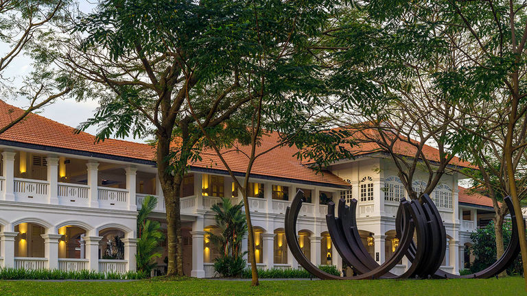 Restored military buildings from the 1880s act as an anchor for the resort.