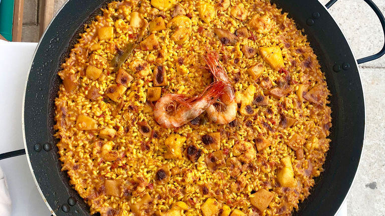 Serving a minimum of two or three people, the paella at Cafe Balear is not for the faint of heart.