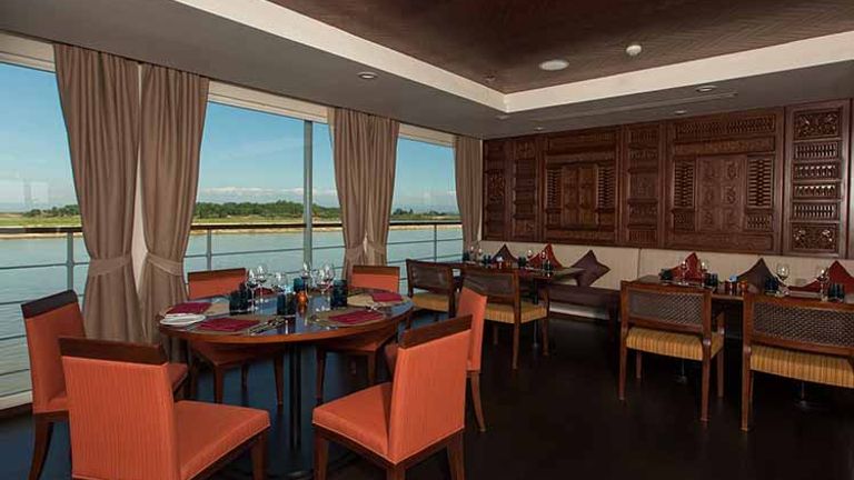 The dining room is where all meals are served on Avalon Myanmar. // © 2016 Avalon Waterways