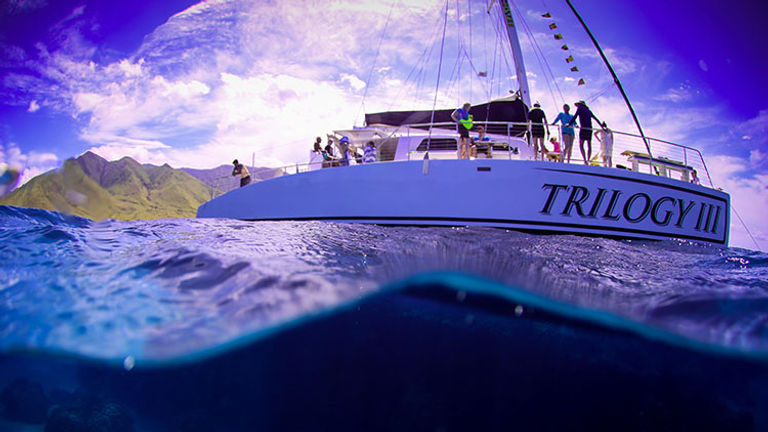 The Discover Kaanapali tour sails onboard Trilogy III, the company’s newest sailing catamaran. // © 2017 Trilogy Excursions