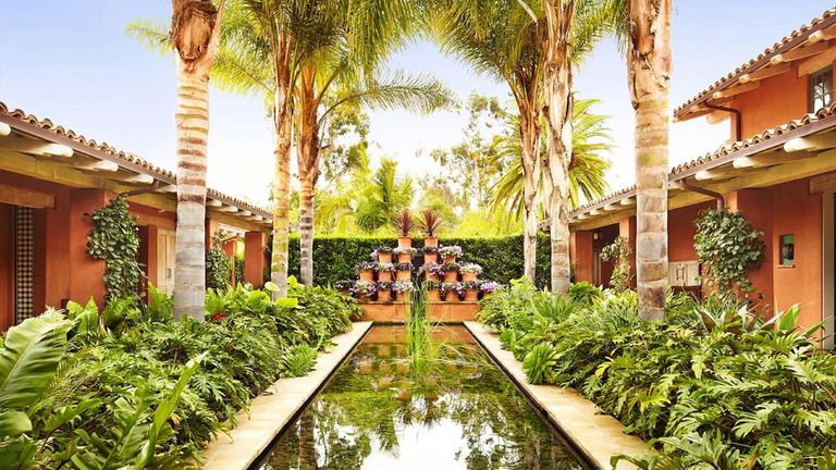 The Spa at Rancho Valencia’s indoor-outdoor setting, architecture and ample foliage give it a Southern European ambiance.