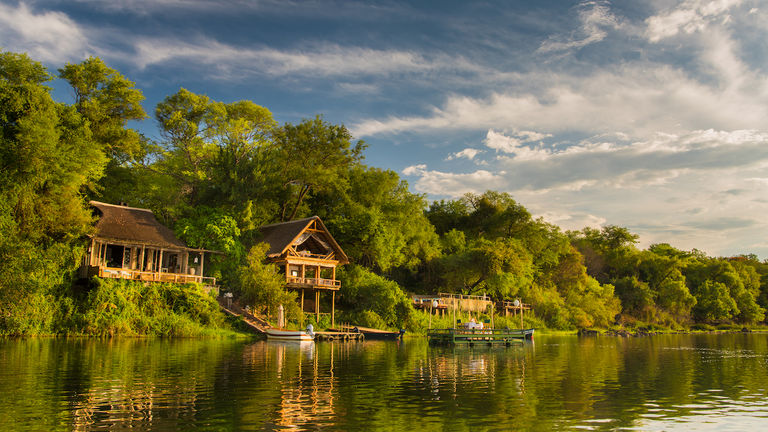 Tongabezi Lodge is open year-round, and is set on the banks of the Zambezi River.