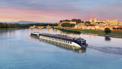 AmaWaterways river cruise with bridge